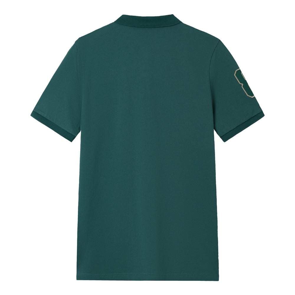 Men’s Slim Fit 3D Lion Embroidery Lycra Pique Polo