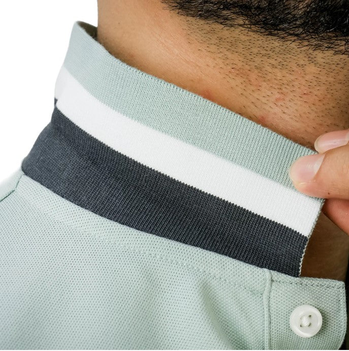 Men's Slim Fit Cotton Short Sleeve Napoleon Polo