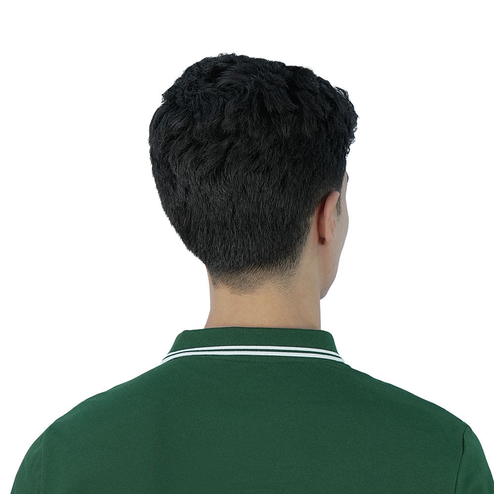 Men's Slim Pique Cotton Lycra Solid Polo with Flat Knit Collar