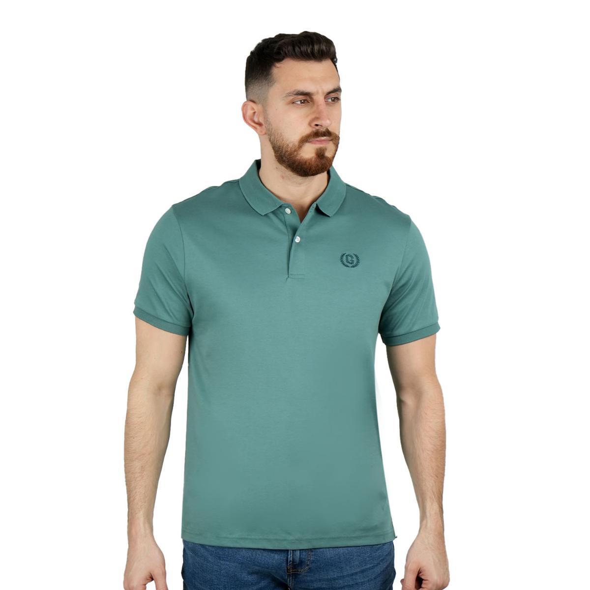 Cotton Interlock Flat Knit Color Short Sleeve Slim Embroidered Solid Polo (Liquid Touch)