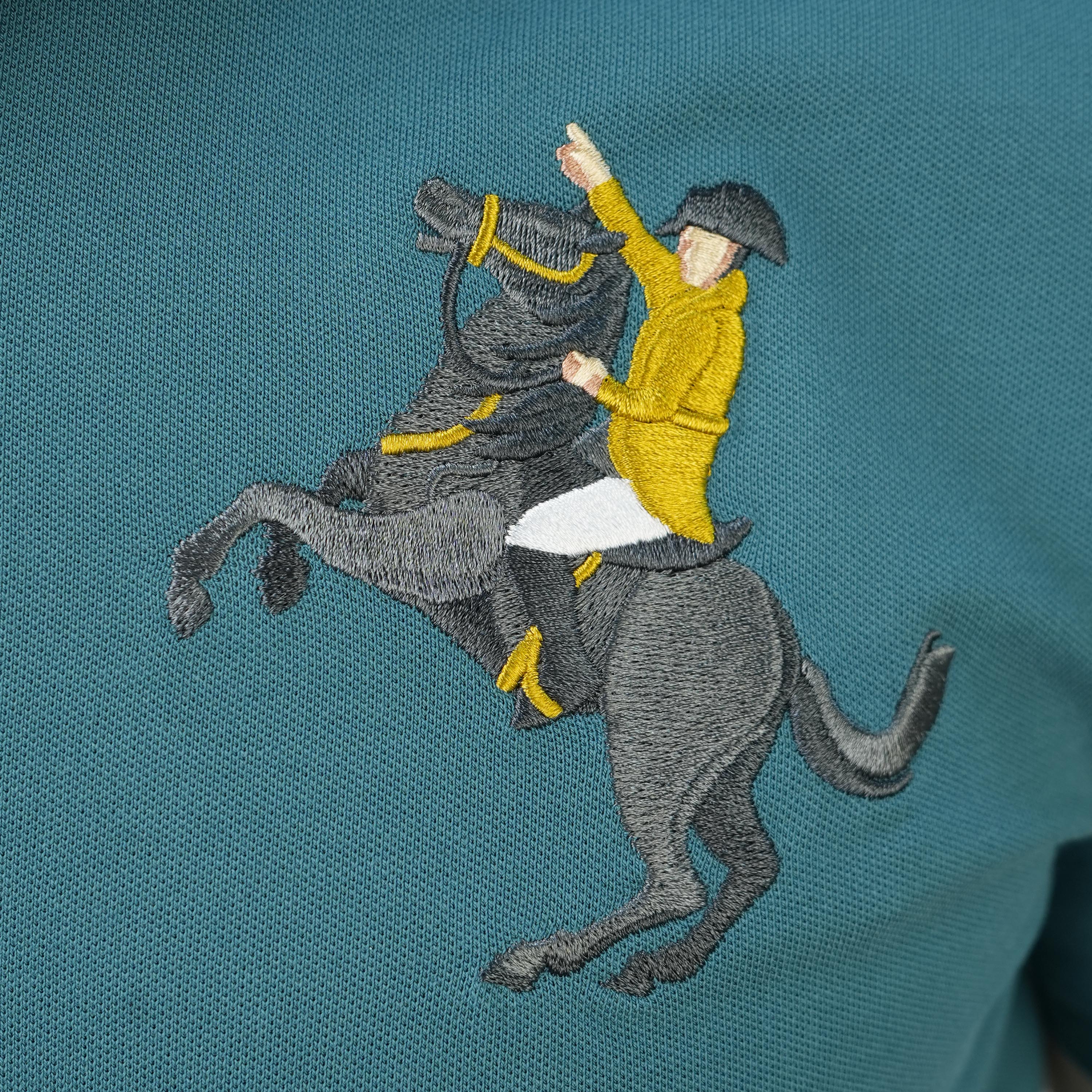 قميص بولو نابليون رجالي من القطن بأكمام قصيرة وقصة ضيقة