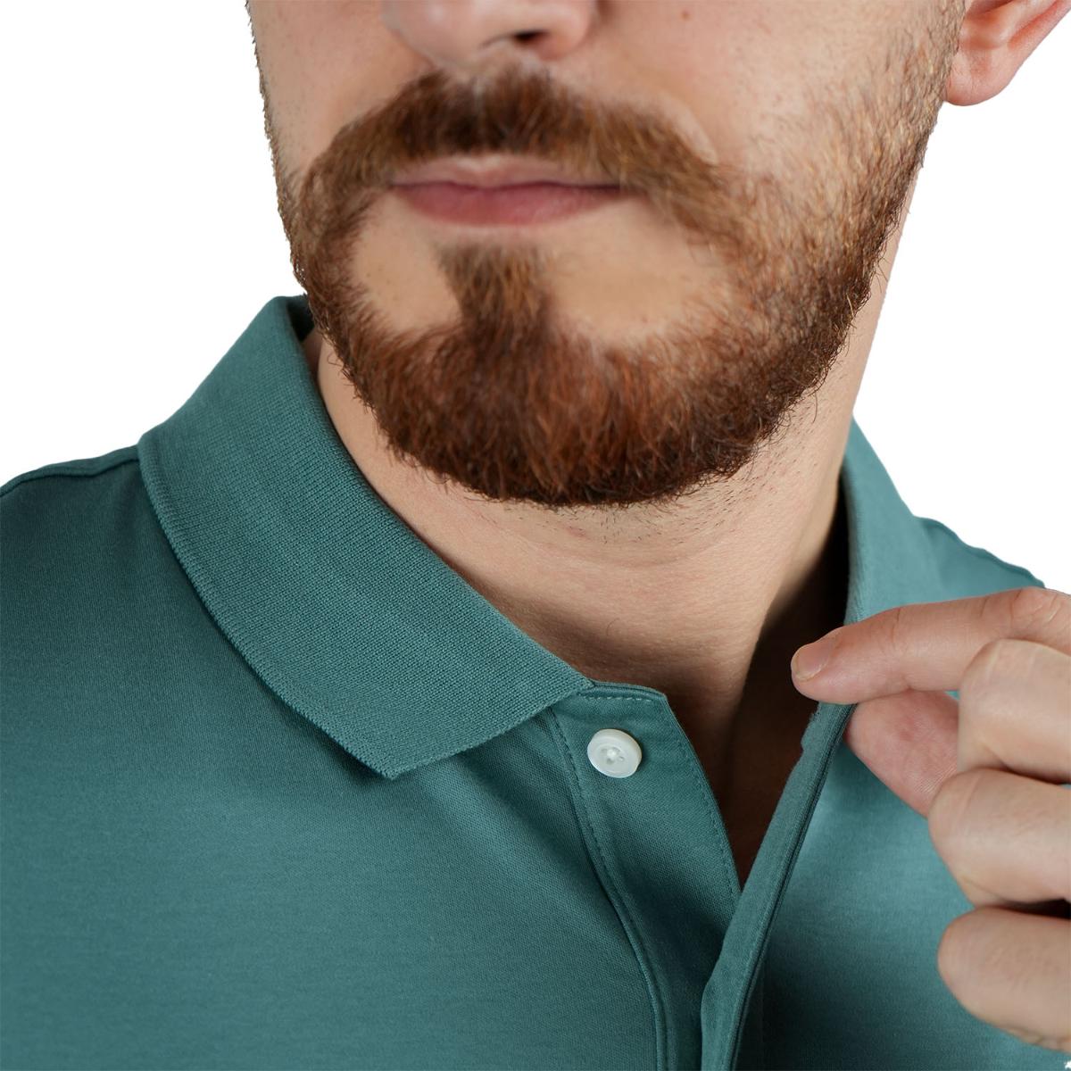 Cotton Interlock Flat Knit Color Short Sleeve Slim Embroidered Solid Polo (Liquid Touch)