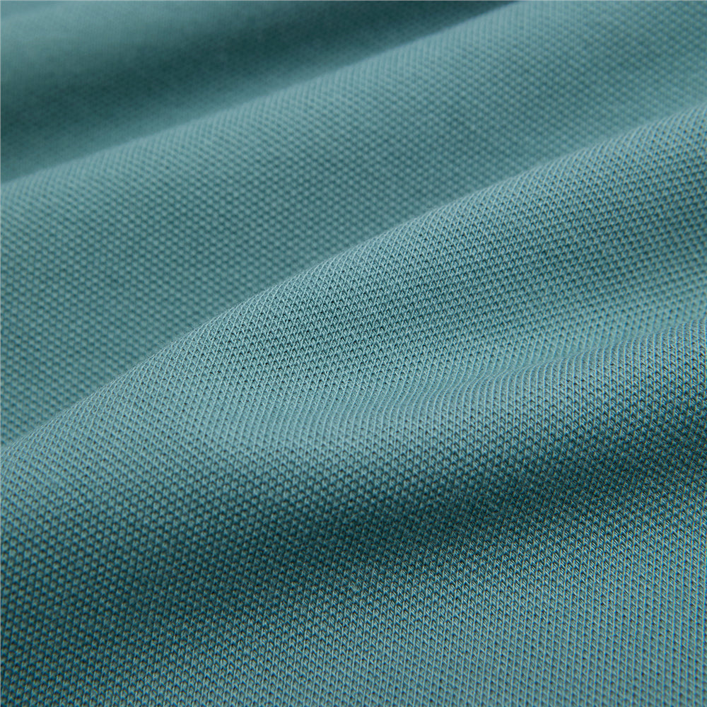 Men Slim Fit Cotton Lycra Pique Flat Knit Collar Embroidered Solid Polo