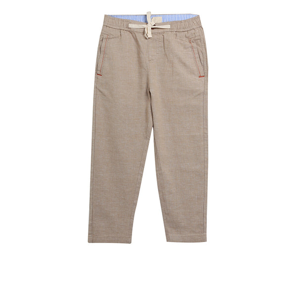 Junior Linen Cotton Elastic Waist Crop Pants