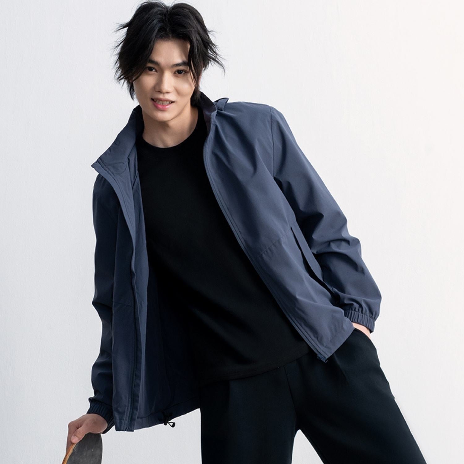 جاكيت سورونا للرجال مقاوم للرياح - سحاب كامل من البوليستر وخفيف الوزن