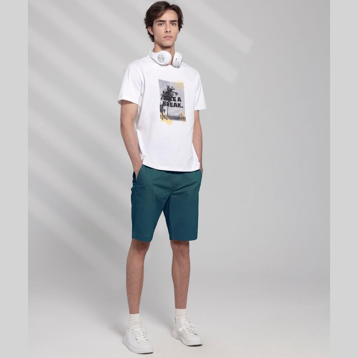 تي شيرت رجالي من القطن الجيرسي المطبوع