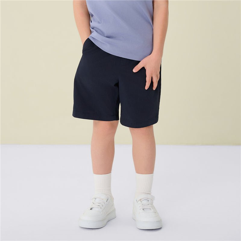 Kid's Cotton Twill Drawstring Shorts With Elastic Waist
