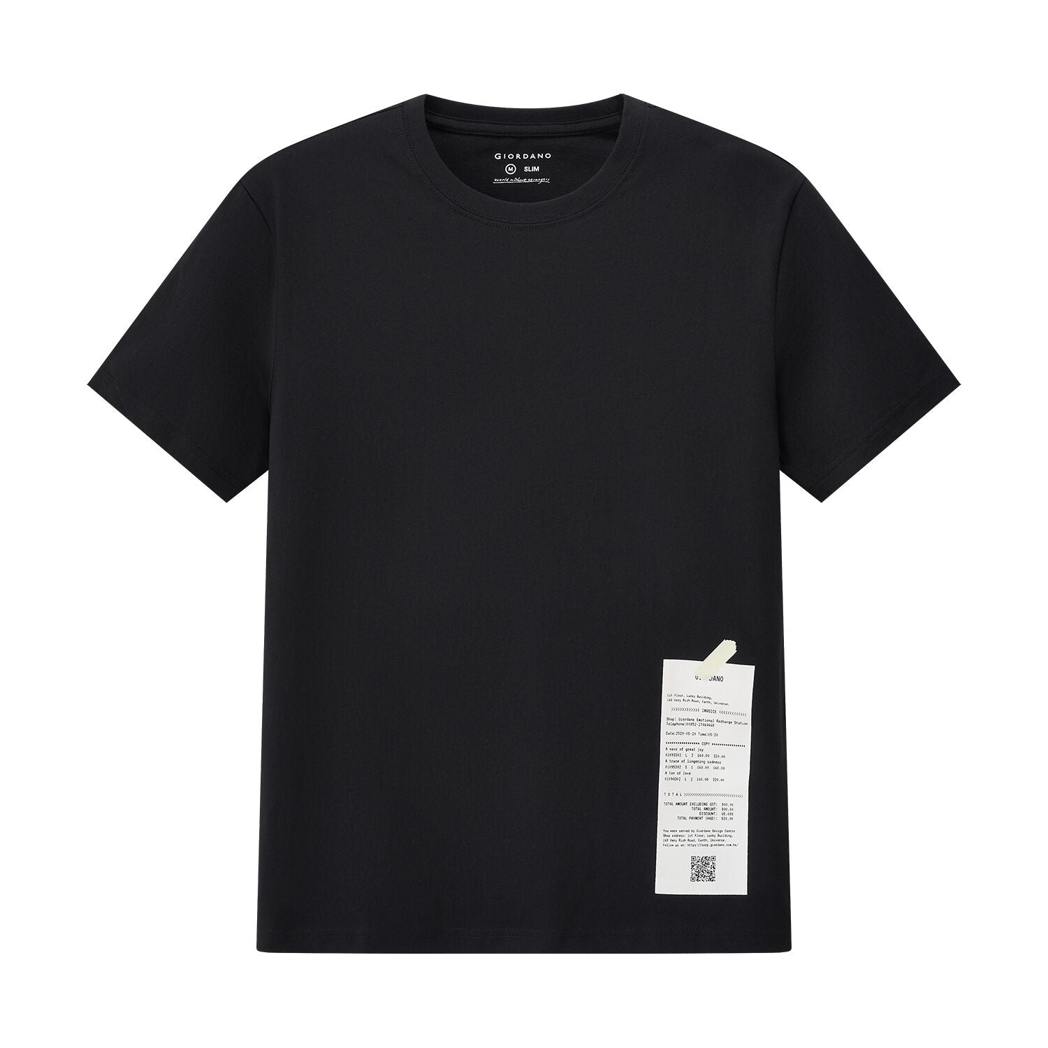 تي شيرت رجالي من القطن بقصة ضيقة ومطبوع عليه رسالة