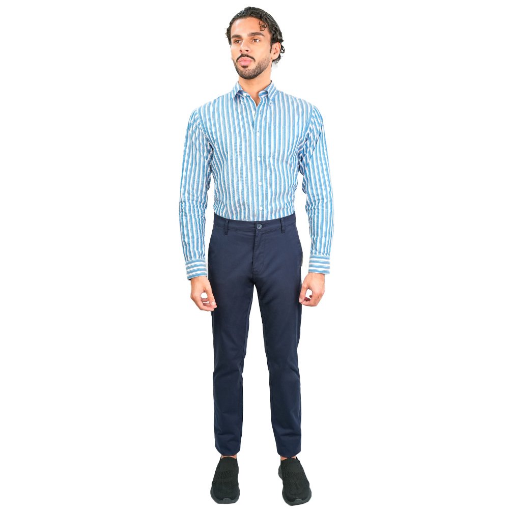 Men's Twill Low Rise Slim Taper Khaki Pant