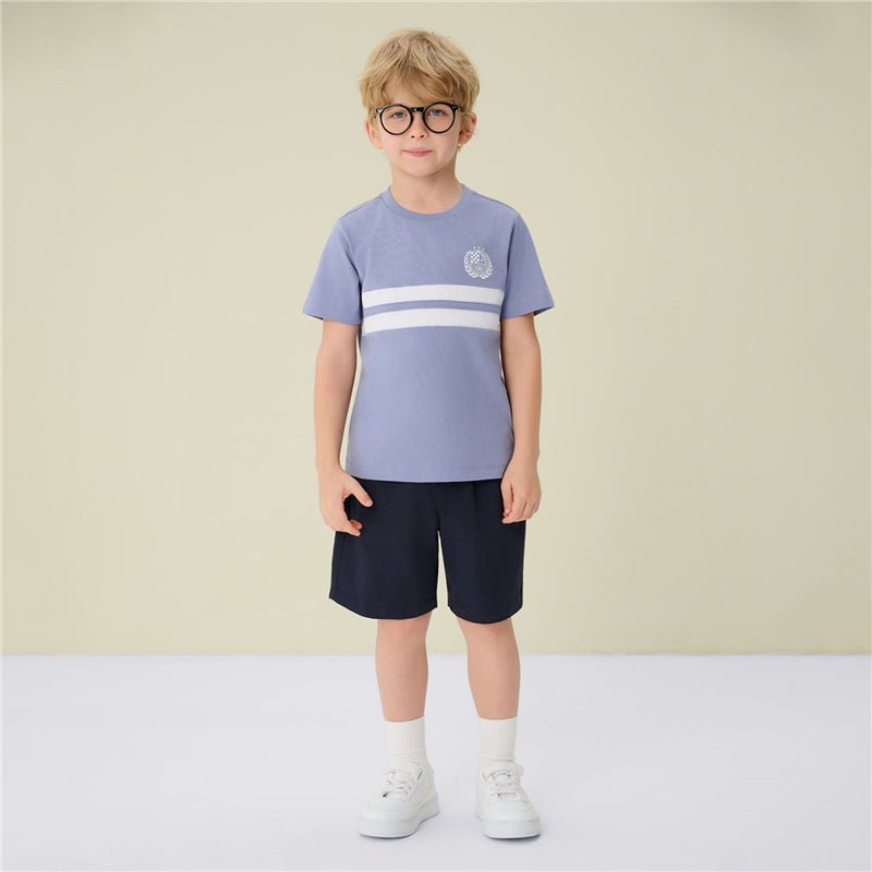 Kid's Cotton Twill Drawstring Shorts With Elastic Waist
