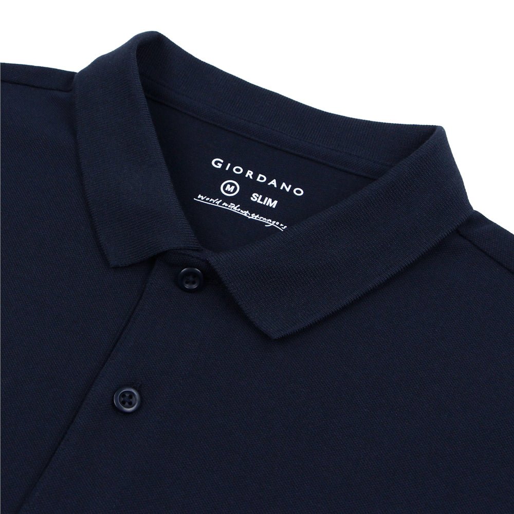 Men’s Slim Solid Pique Cotton Lycra Polo with Flat Knit Collar & Soft Finish