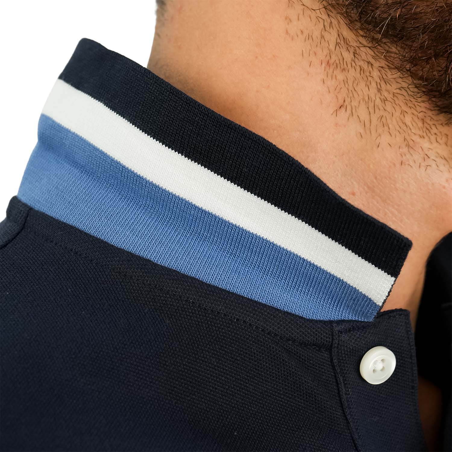 Men's Slim Fit Cotton Short Sleeve Napoleon Polo