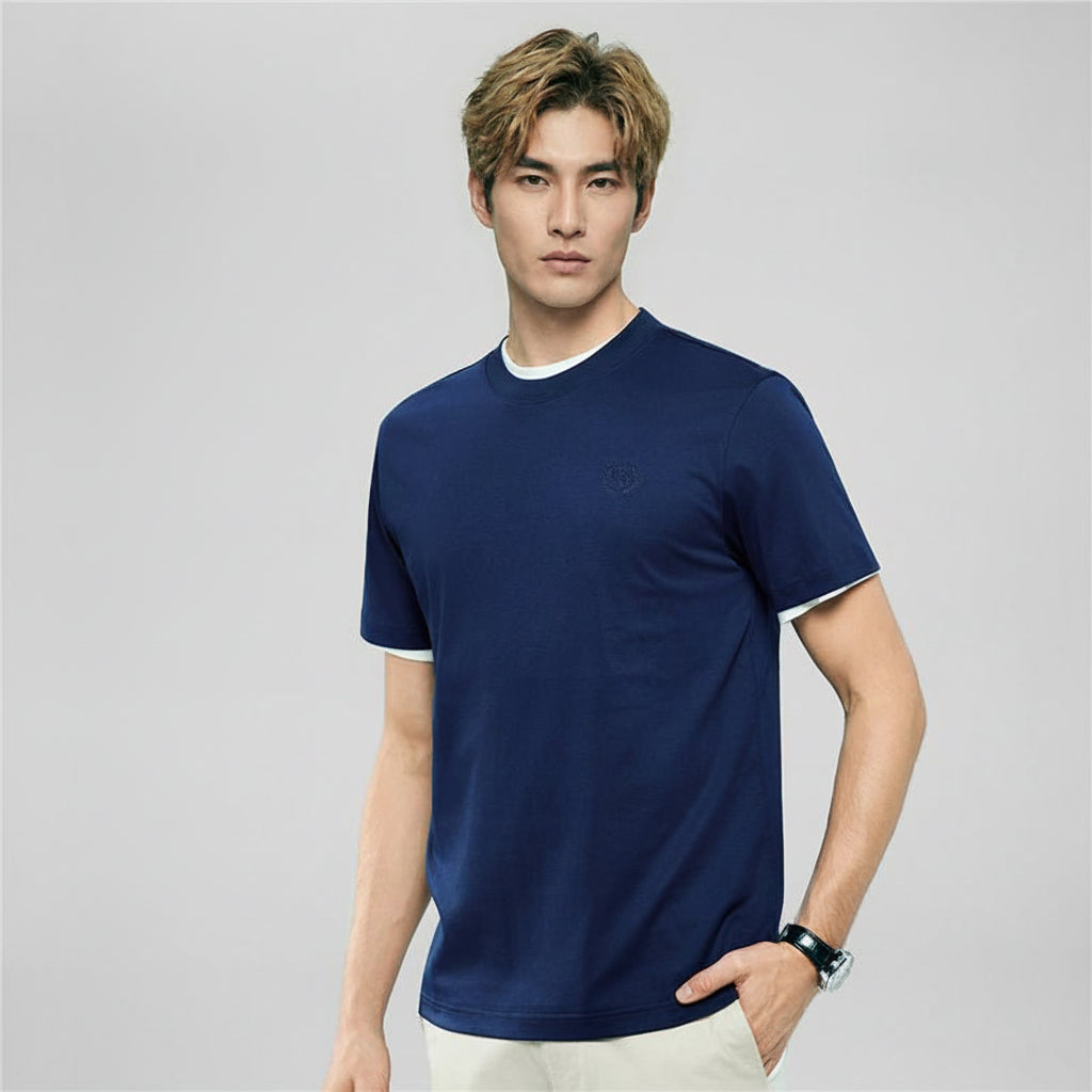 Men's Slim Fit Liquid Touch Cotton Crew Neck Tee