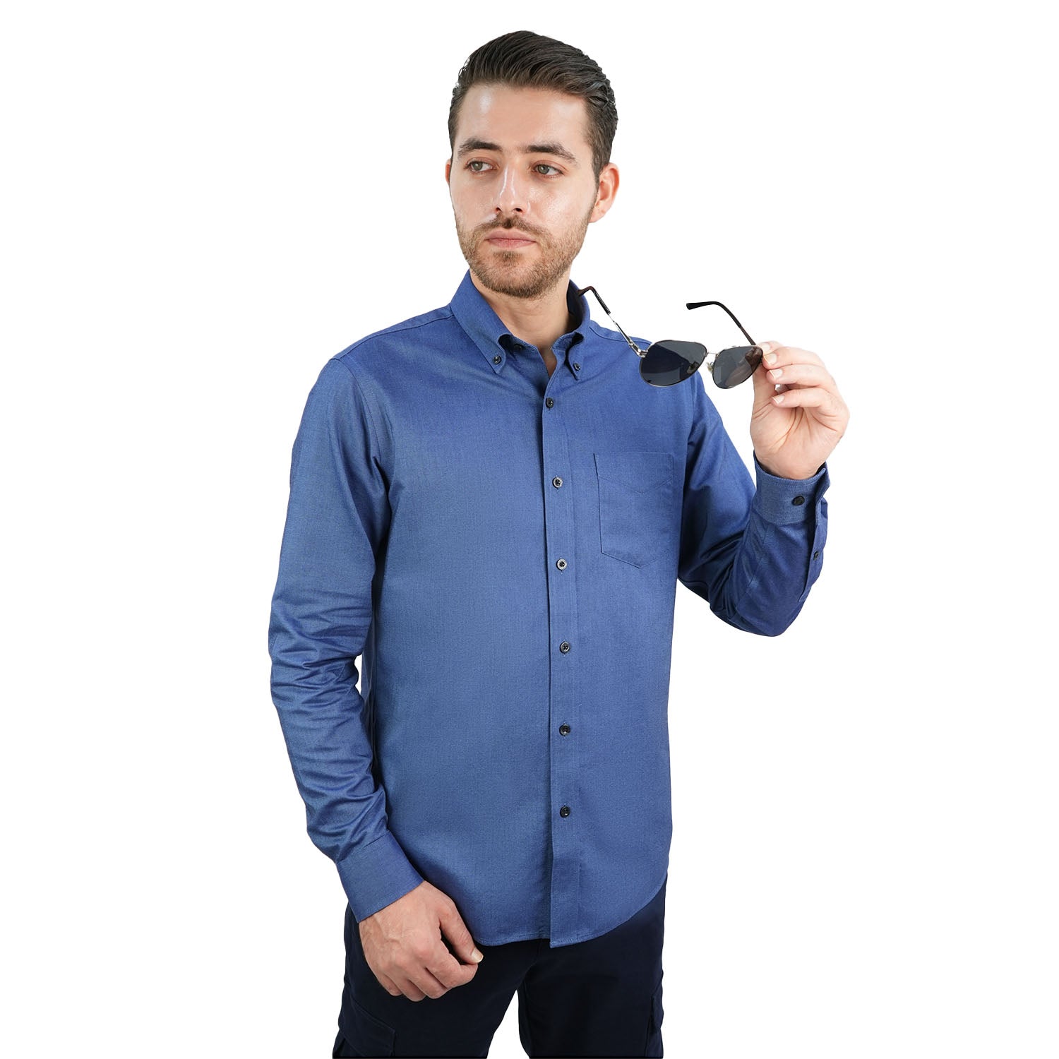 Men's Wrinkle-Free Cotton Oxford Long Sleeve Shirt