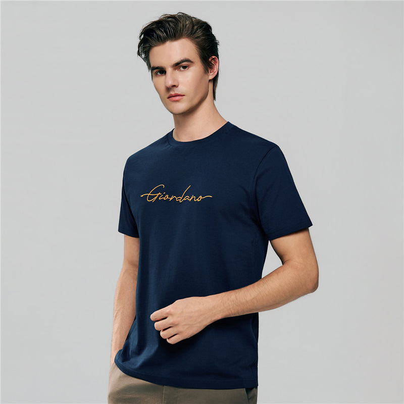 Men’s Slim Fit Cotton Signature Print Tee