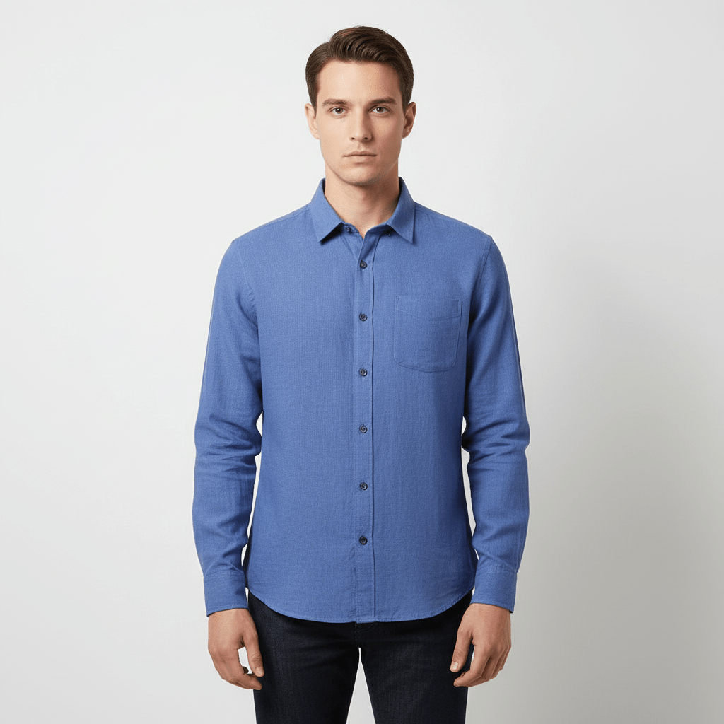 Men's Slim Linen Cotton Solid Shirt