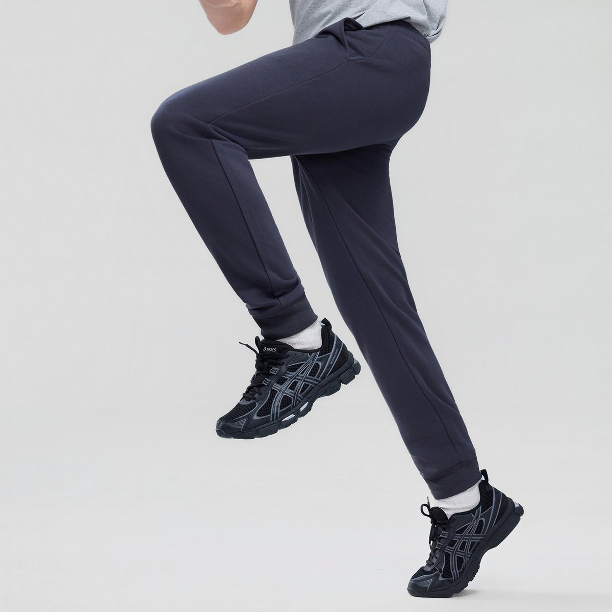 COTTON/POLYESTER FRENCH TERRY MID RISE SLIM TAPER JOGGER (KNIT)