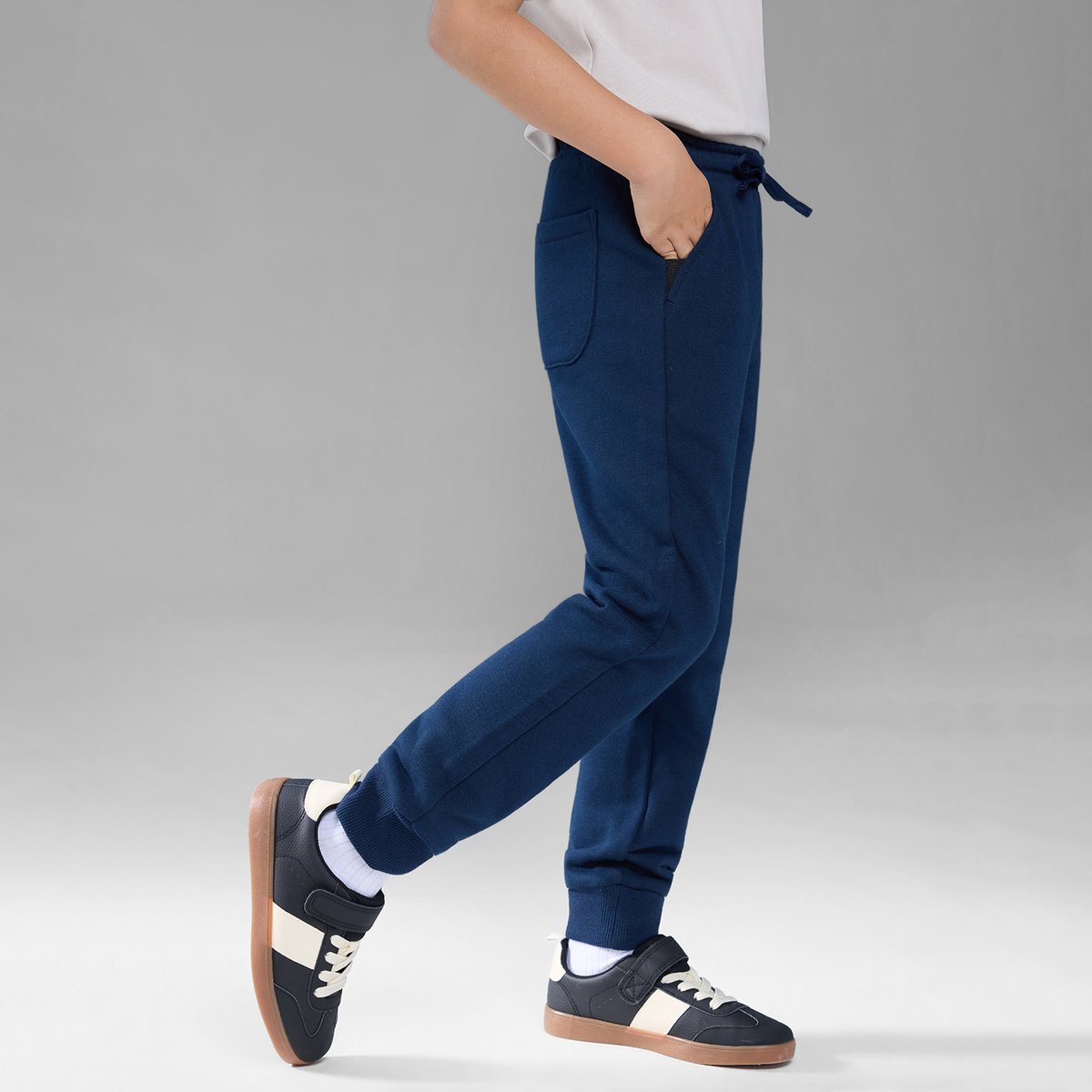 Junior's Tapered Fit French Terry Jogger with Elastic Waist