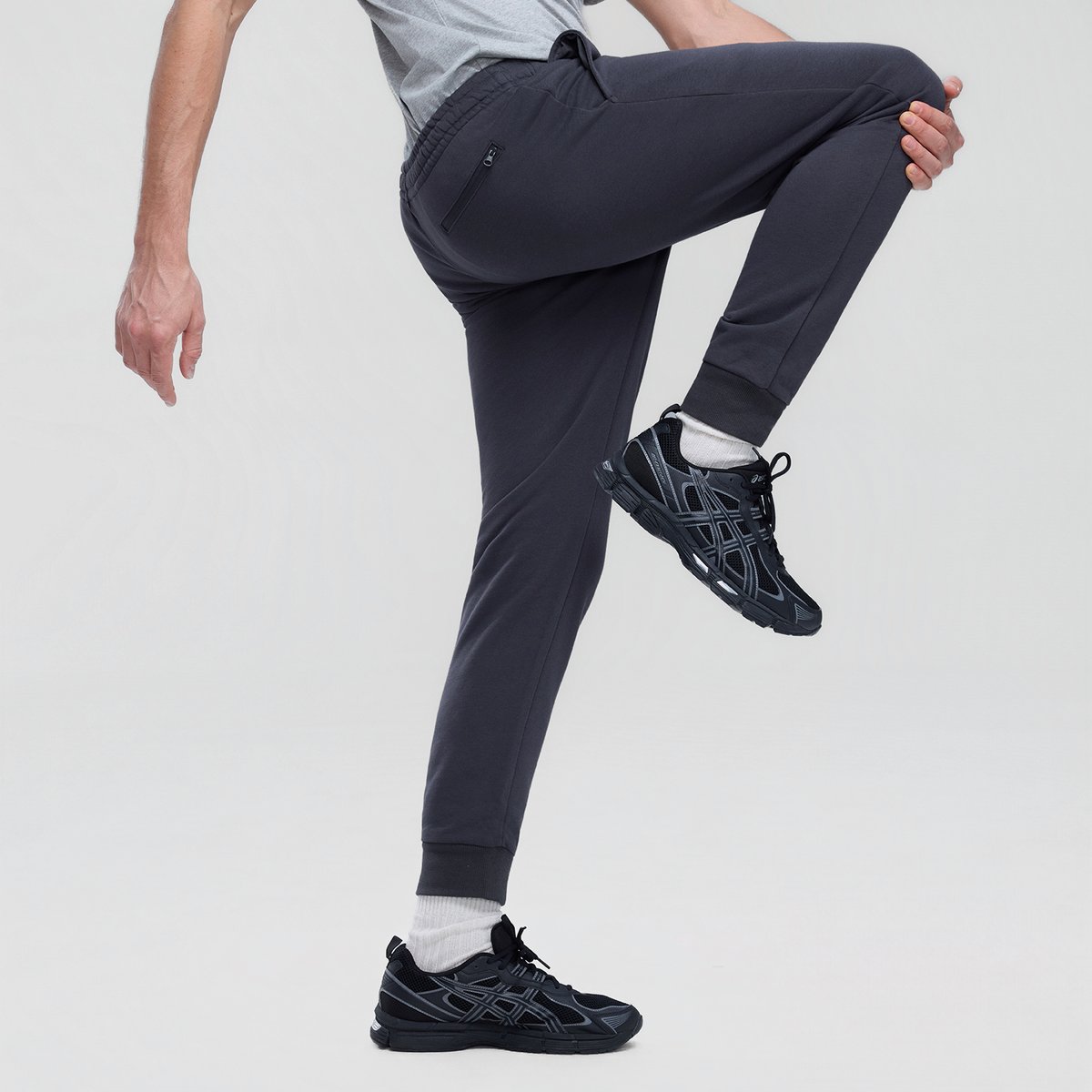 COTTON/POLYESTER FRENCH TERRY MID RISE SLIM TAPER JOGGER (KNIT)