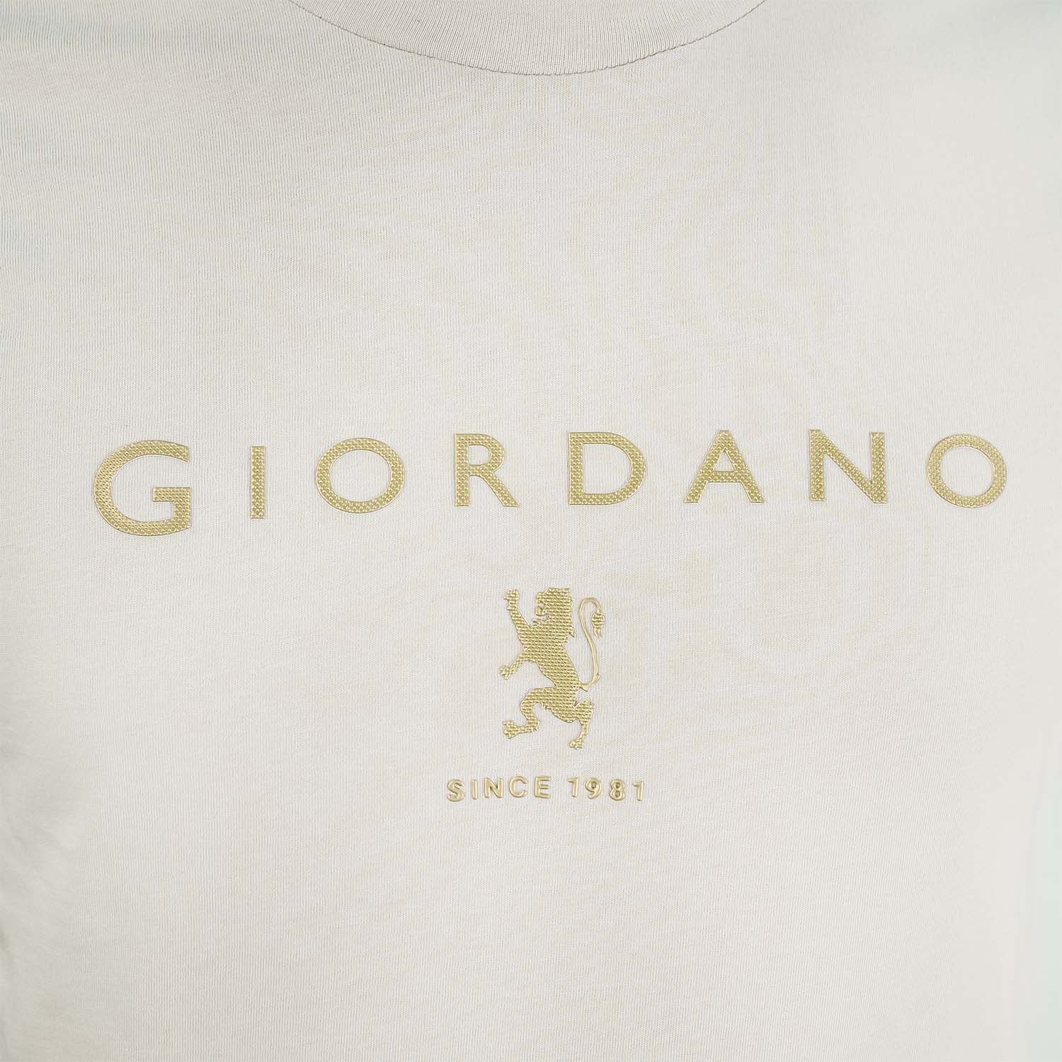 تي شيرت قطني جيرسي بطبعة نحيفة وأكمام قصيرة ورقبة دائرية