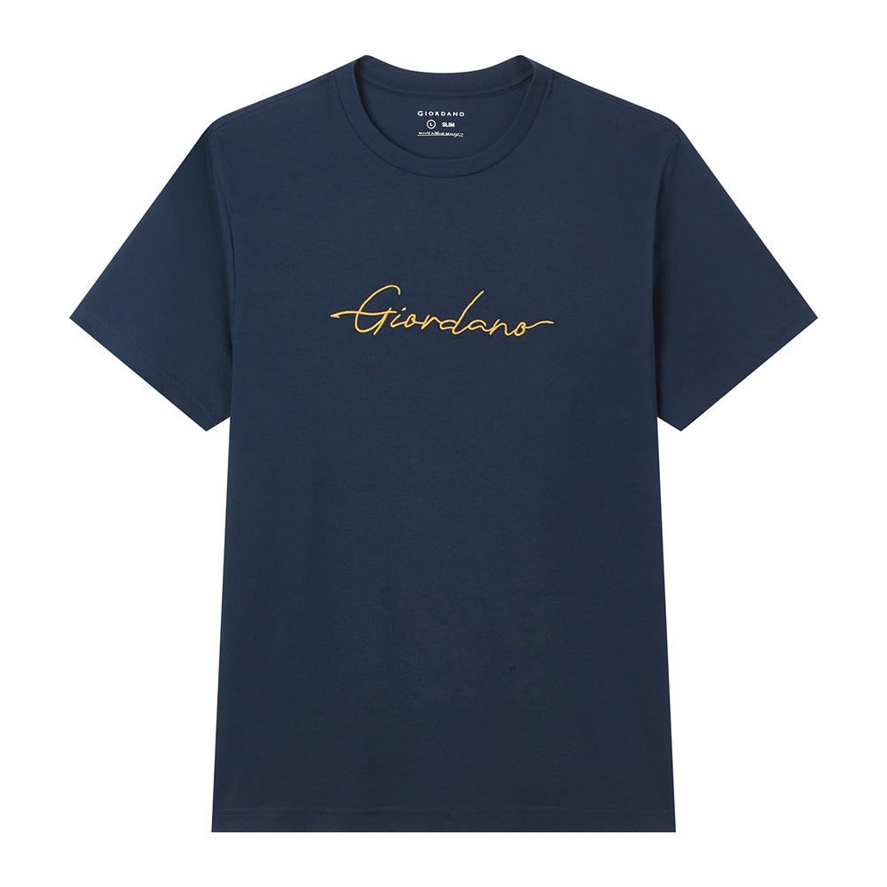 Men’s Slim Fit Cotton Signature Print Tee