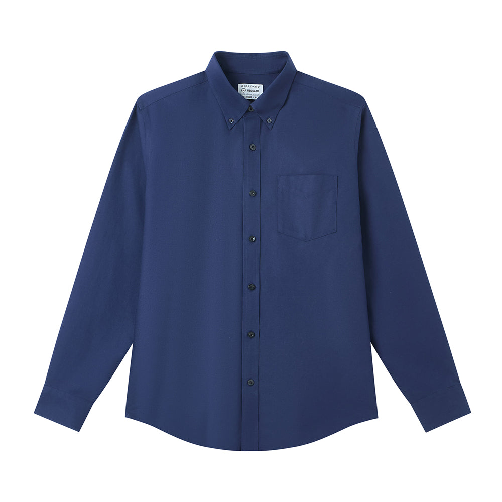 Men’s Cotton Long-Sleeve Wrinkle-Free Shirt