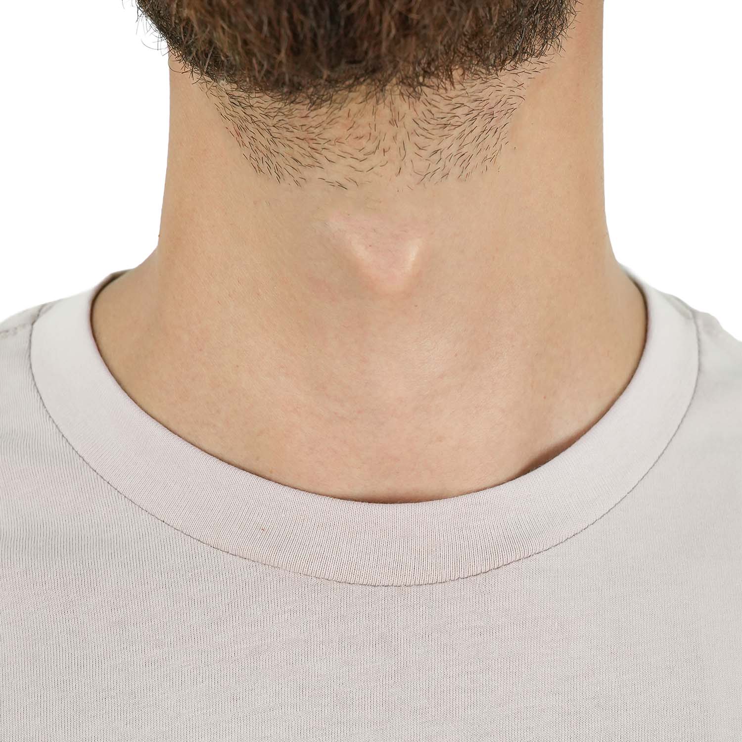 تي شيرت قطني جيرسي بطبعة نحيفة وأكمام قصيرة ورقبة دائرية