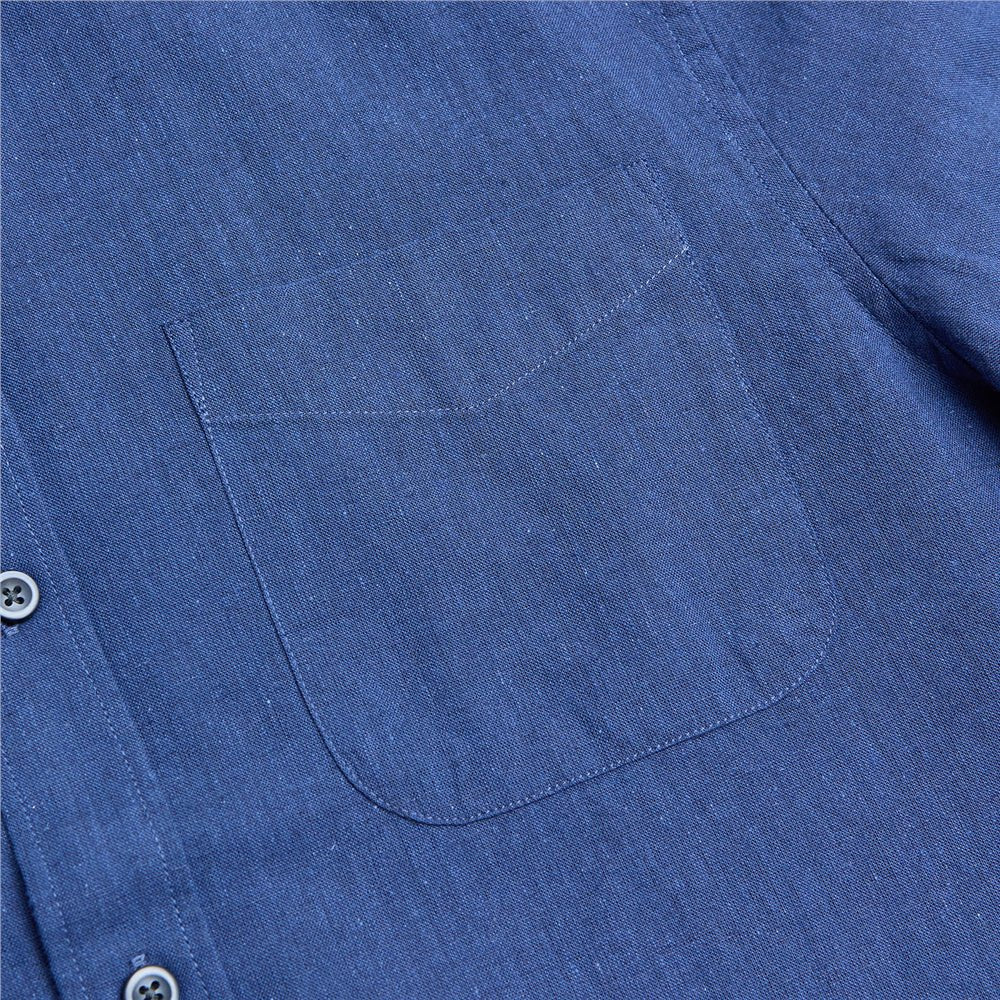 Men's Slim Linen Cotton Solid Shirt