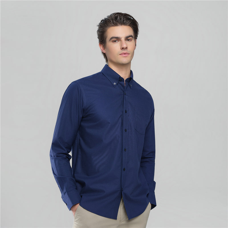 Men’s Cotton Long-Sleeve Wrinkle-Free Shirt