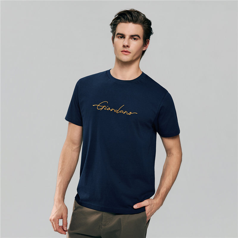 Men’s Slim Fit Cotton Signature Print Tee