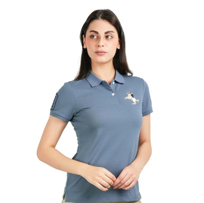 Women's Slim Fit Napoleon Embroidery Polo