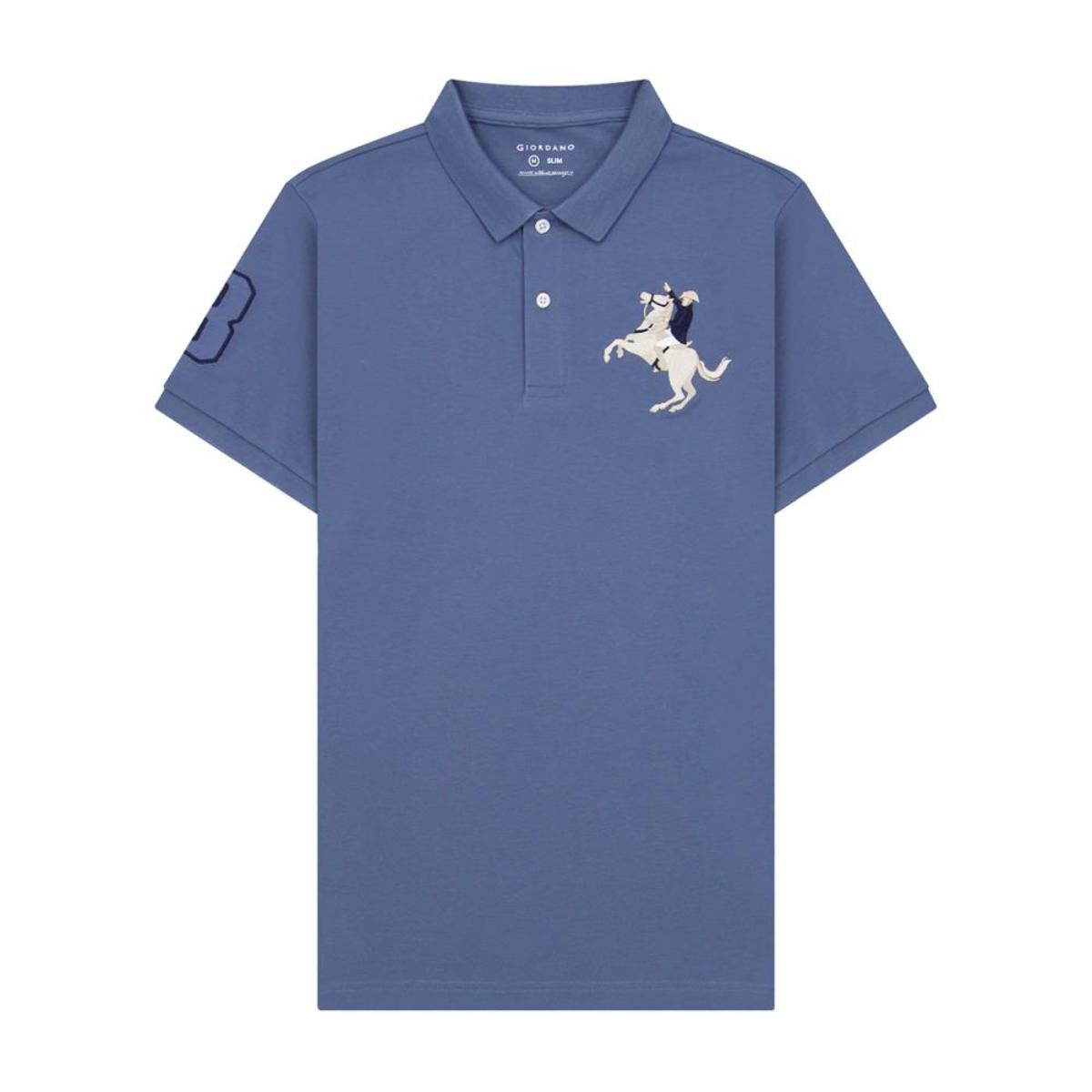 Men's Slim Fit Cotton Short Sleeve Napoleon Polo
