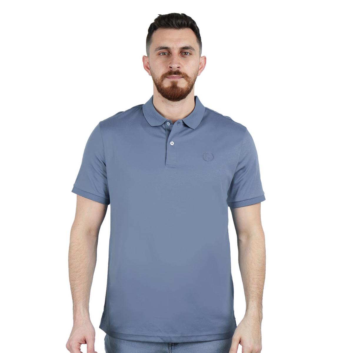 Cotton Interlock Flat Knit Color Short Sleeve Slim Embroidered Solid Polo (Liquid Touch)