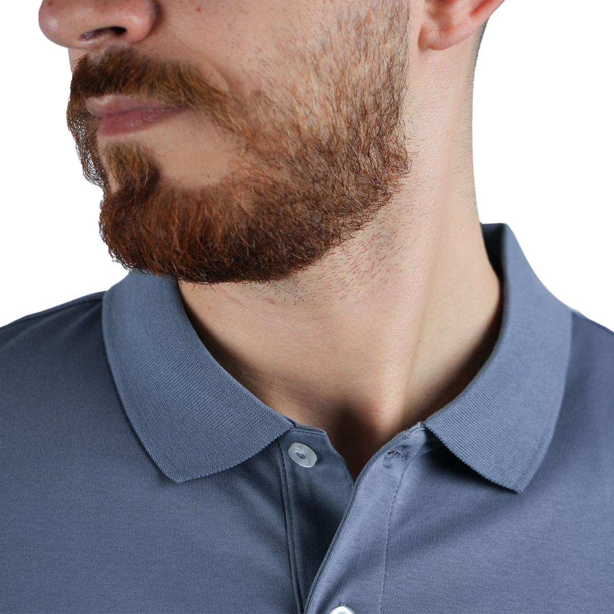 Cotton Interlock Flat Knit Color Short Sleeve Slim Embroidered Solid Polo (Liquid Touch)