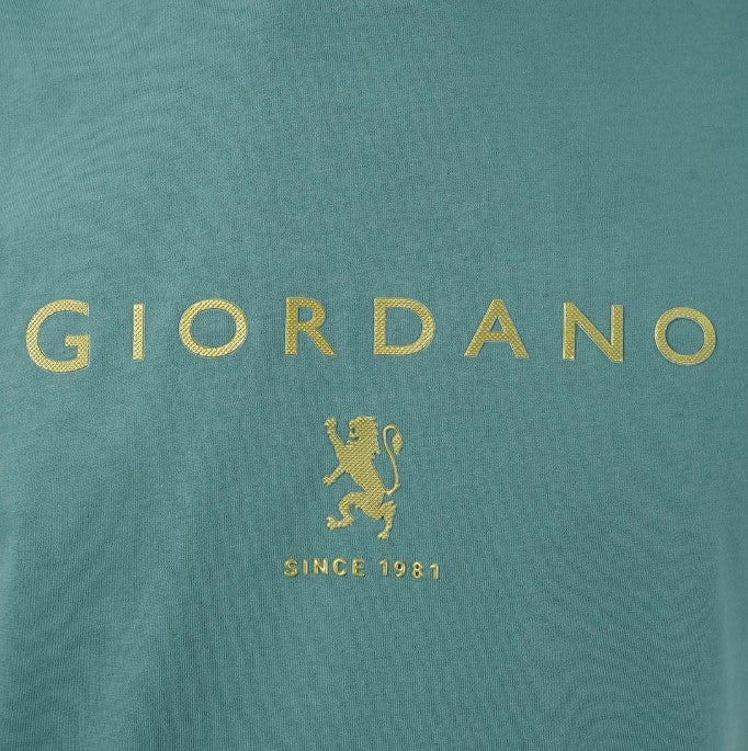 تي شيرت قطني جيرسي بطبعة نحيفة وأكمام قصيرة ورقبة دائرية