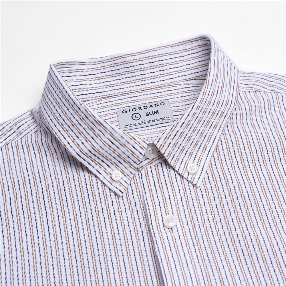 Men's Cotton Slim Oxford Shirt With Embroidery