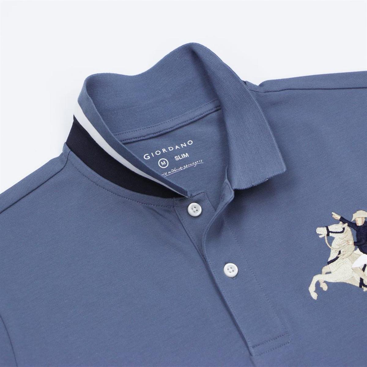 Men's Slim Fit Cotton Short Sleeve Napoleon Polo