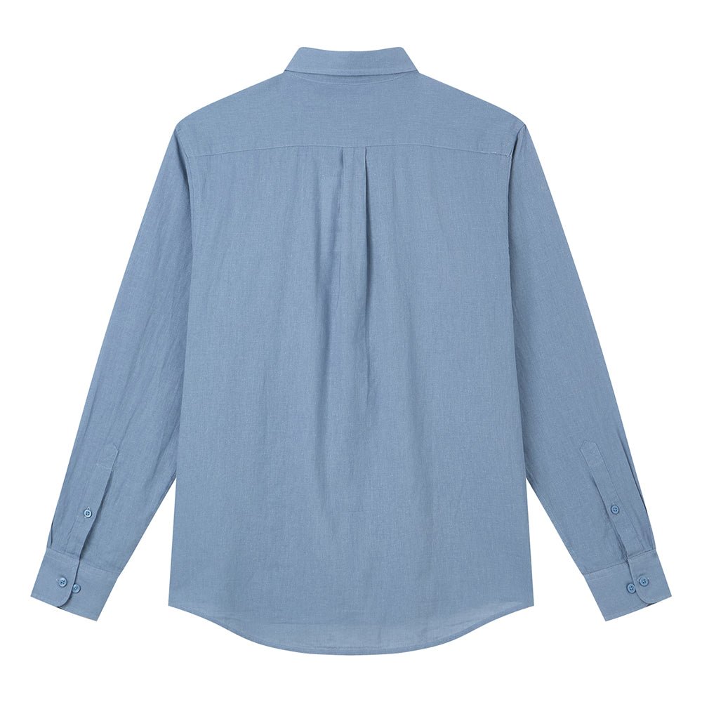 Men's Slim Linen Cotton Solid Shirt