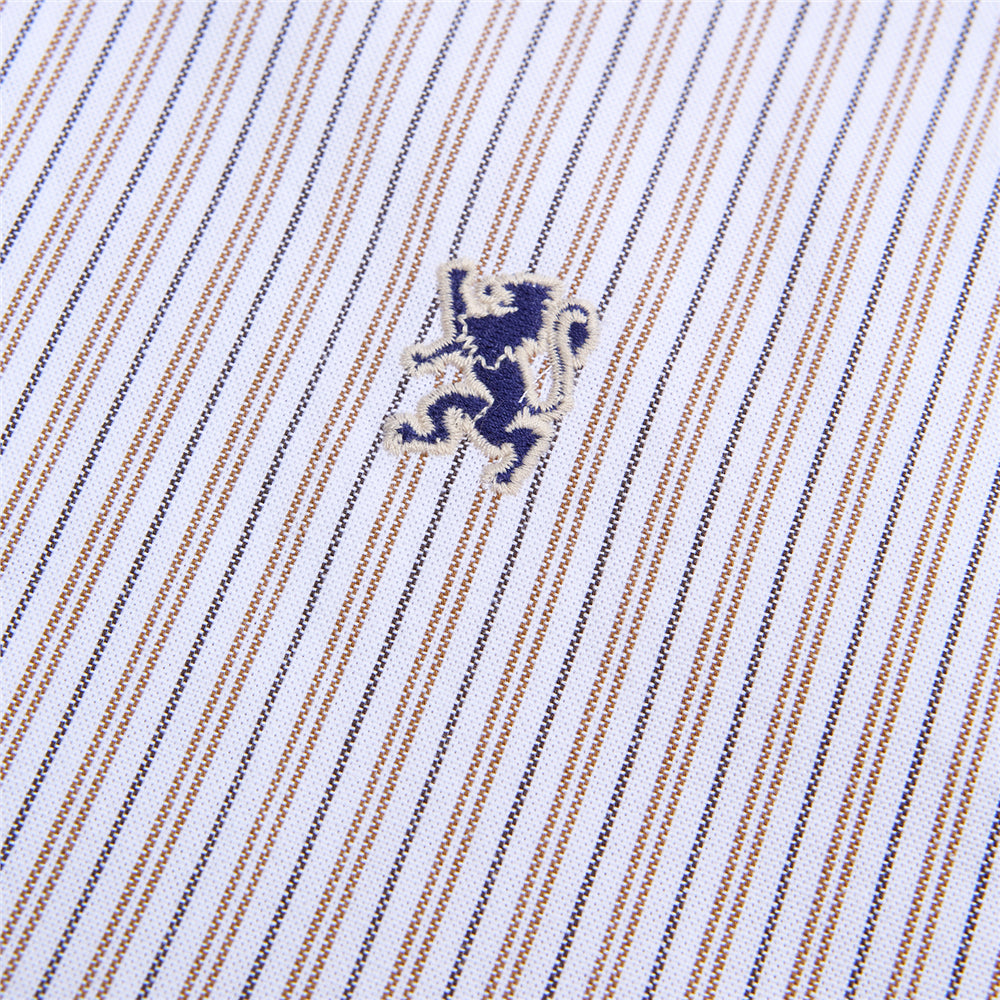 Men's Cotton Slim Oxford Shirt With Embroidery