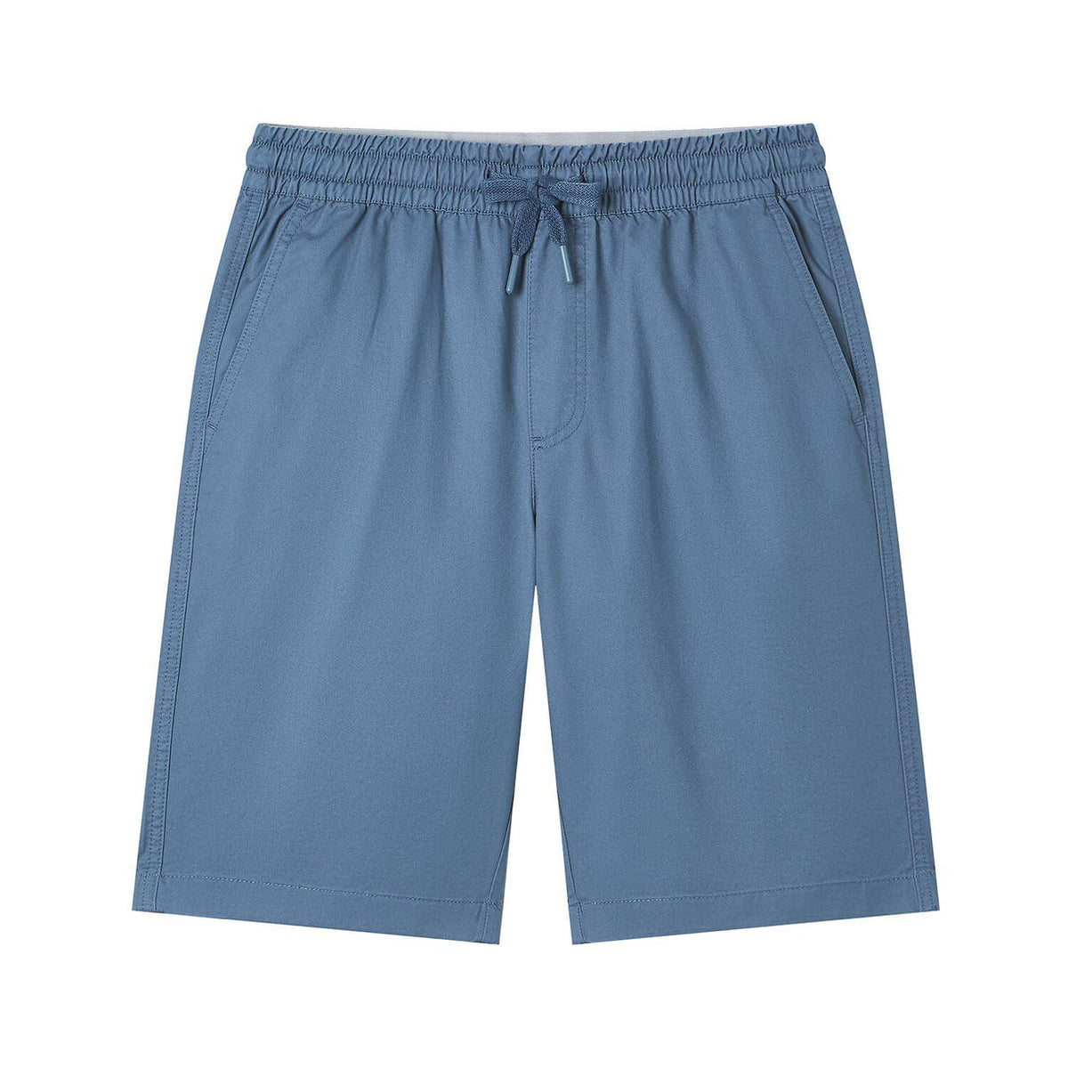 Men's Slim Fit Elastic Waist Bermuda Cotton Twill Mid Rise