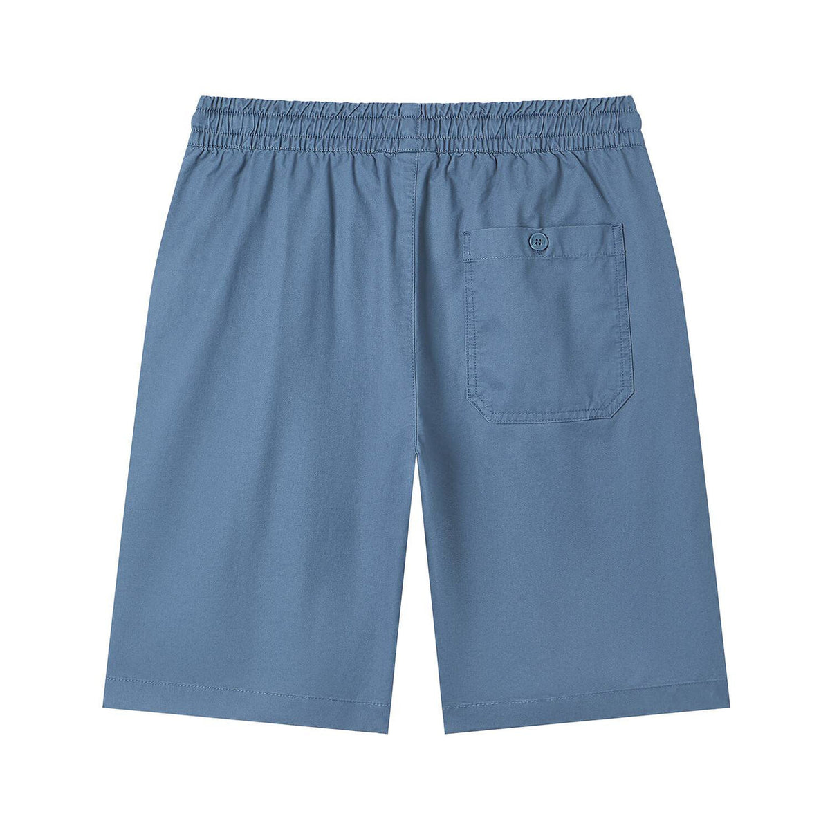 Men's Slim Fit Elastic Waist Bermuda Cotton Twill Mid Rise