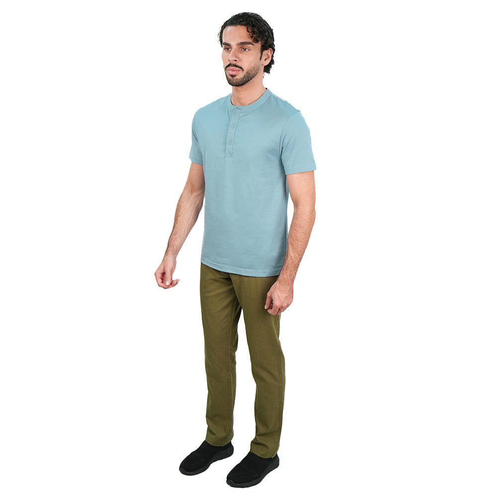 Men’s Slim Henley Short-Sleeve Button Front Tee