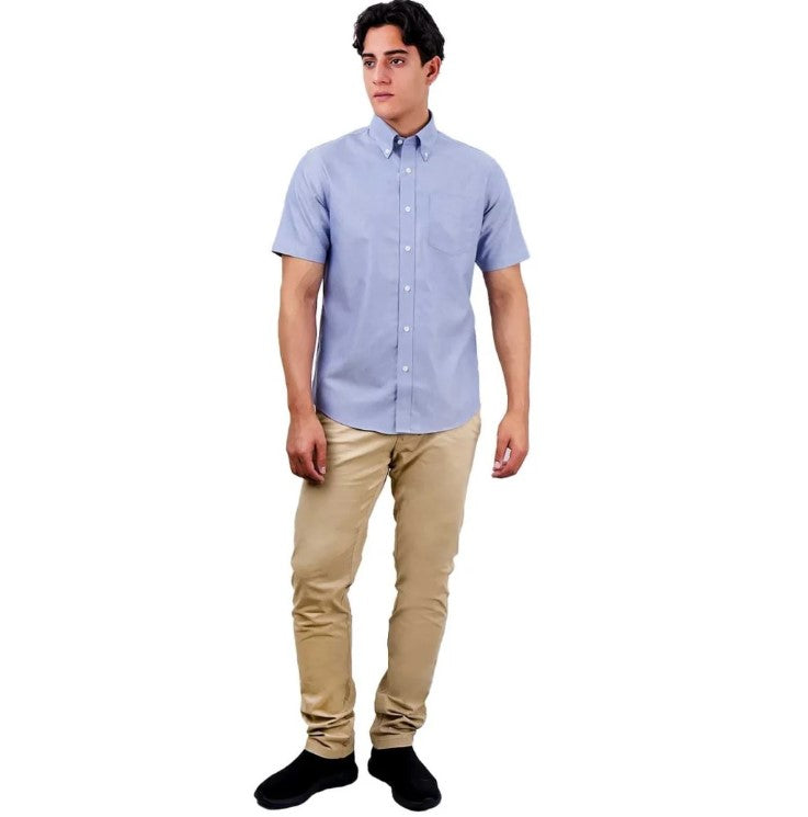 Men's Wrinkle-Free Short Sleeve Cotton Oxford Shirt