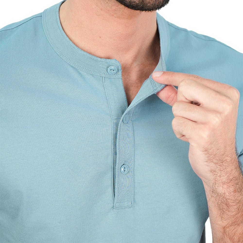 Men’s Slim Henley Short-Sleeve Button Front Tee