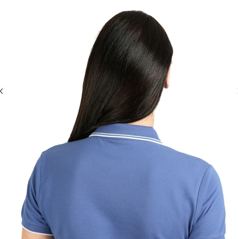 Woman Cotton/Lycra Pique Flat Kint Color Short Sleeve Clase Slim Solid Polo