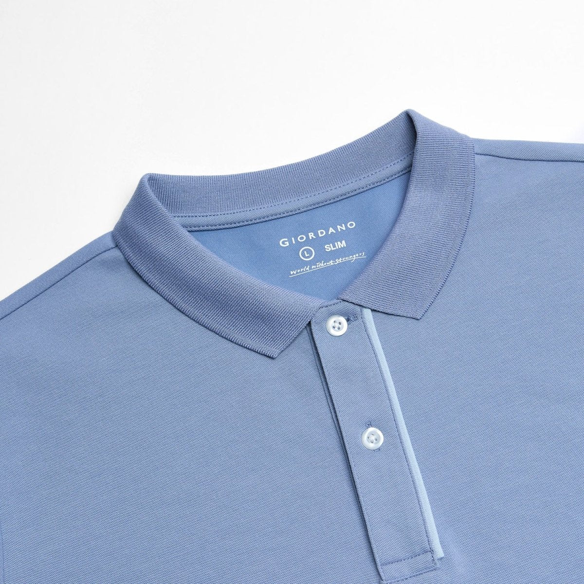 Men's Slim Fit Cool Touch Cotton Nylon Pique Flat Knit Collar Solid Polo