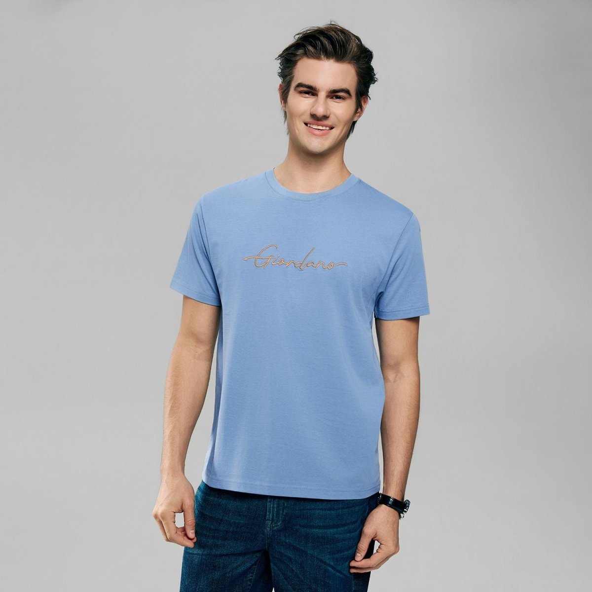 Men’s Slim Fit Cotton Signature Print Tee