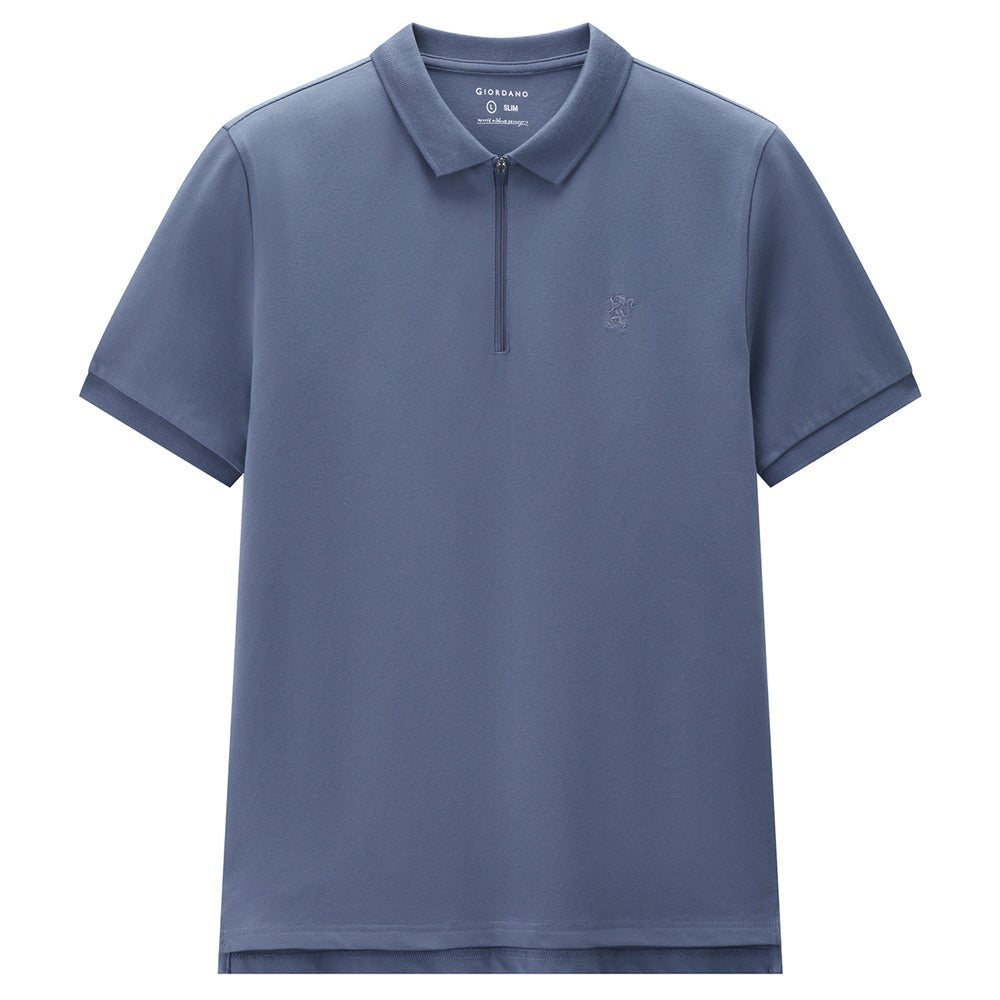 Men's Slim Fit Small Lion Zipper Polo