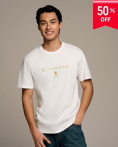 Cotton Jersey Crew Neck Short Sleeve Slim Print Tee