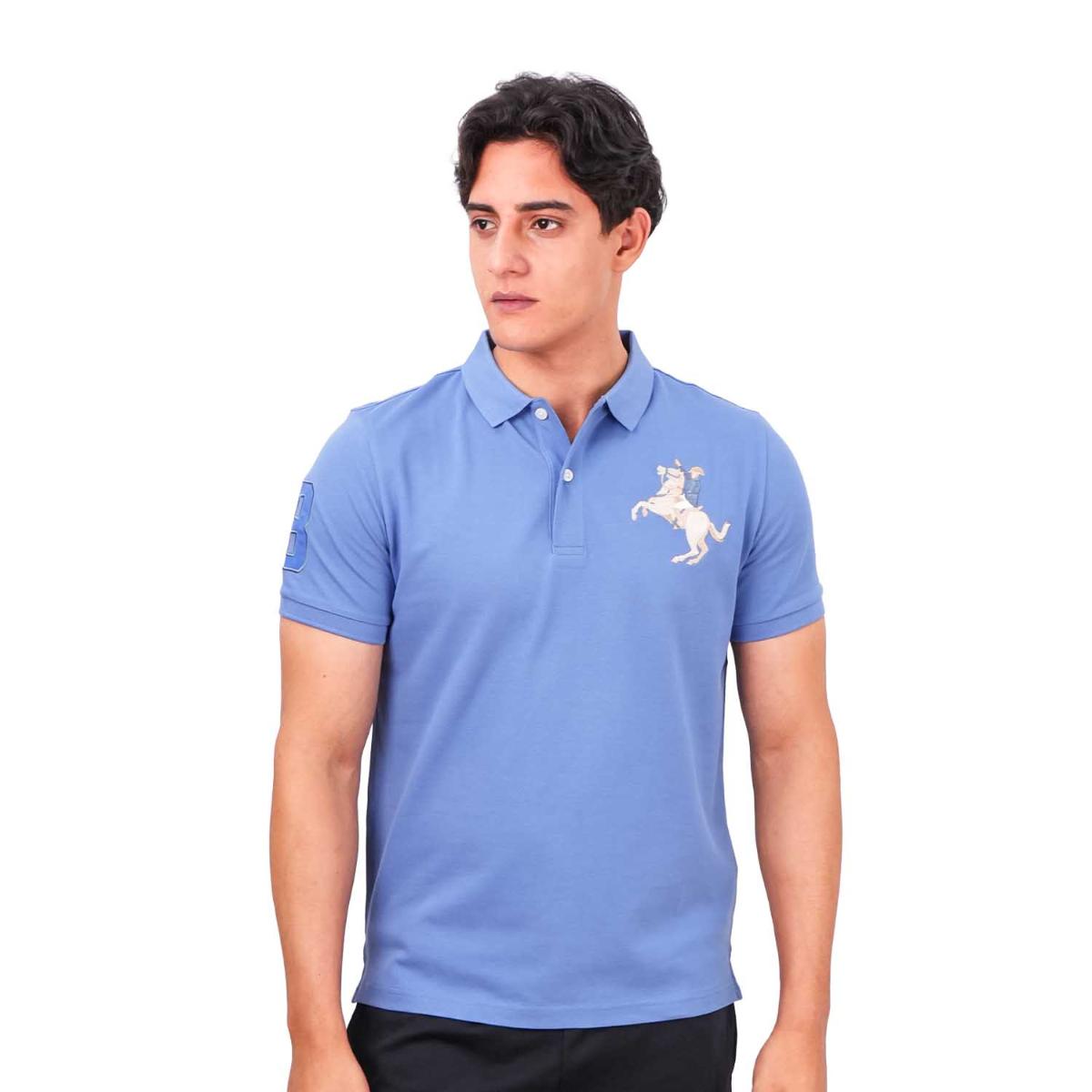 Men's Slim Fit Cotton Short Sleeve Napoleon Polo